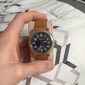 38mm Shinola Runwell with gold coin edge.